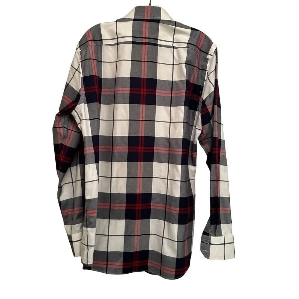 Plaid Banana Republic slim fit dress shirt- size L
